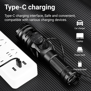 Lampe torche LED portable personnalisée haute puissance avec zoom, corps en alliage d'aluminium multifonctionnel pour le camping, source <span class=keywords><strong>de</strong></span> lumière la plus brillante, USB - Product Image 5