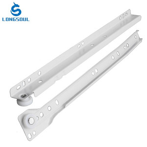 Hot Sale FGV TYPE White Stainless Steel Powder Coated Cabinet <strong>Drawer</strong> Rails <strong>Slides</strong> with Nylon Wheel Roller - Product Image 2