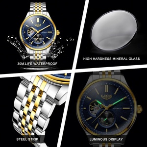 Full <b>Automatic</b> Mechanical Steel <b>Watch</b> 43mm Dial <b>Skeleton</b> Tourbillon Custom Logo <b>Watch</b> Luxury Mechanical <b>Watch</b> for Men <b>Automatic</b> - Product Image 4