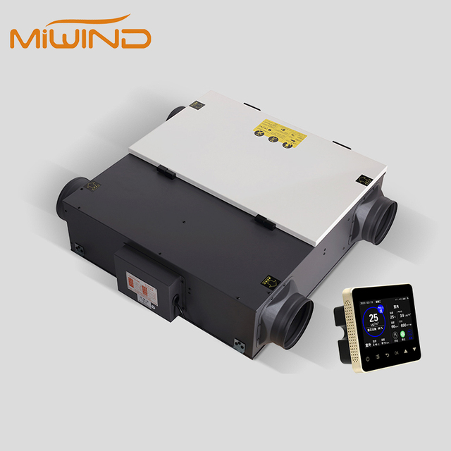 Ceiling Mounted HVAC Fresh Air Heat Recovery Ventilation System with Controller