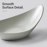 Assiette moderne en mélamine à pied surélevé, gris spatial mat, plat de présentation incliné, écologique, durable, sans BPA, compatible lave-vaisselle, pour buffet