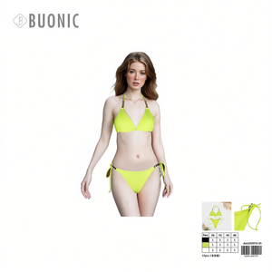 Set Bikini da Donna Buonic Giallo Neon Taglie 40 42 44 46 Costumi da Bagno Abbigliamento da Spiaggia - Product Image 2