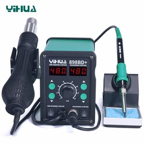 Yihua 898bd + 220V 2 trong 1 hiển thị kỹ thuật số điện hàn sắt + không khí nóng nhiệt Súng SMD rework hàn Desoldering trạm - Product Image 1