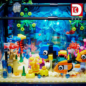 Sea World Baustein Set <span class=keywords><strong>Clown</strong></span> Fish coral Wasser pflanzen Quallen Aquarium Modell Aquatic ökologische Ziegel Spielzeug - Product Image 4