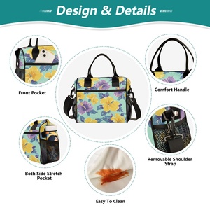 Bolsa Térmica para Almuerzo, Diseño de Flores Hau Puakenikeni, Impermeable, Reutilizable, Portátil, Suave, para Picnic, con Asa de Hombro - Product Image 3