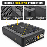 Subwoofer Actif Ultra-Mince 180W à Installation Sous Siège 20Hz-250Hz Boîtier en Aluminium Ultra-Fin Alimentation 12V Amélioration Audio Voiture