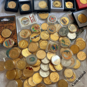 Personalizzato 2D 3D Logo Souvenir monete 60mm metallo artigianato oro argento antiquariato morbido smalto ottone medaglia per la preghiera sfida spirito - Product Image 1