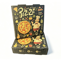 Boîte à pizza en kraft résistante à la graisse, imprimée sur mesure, pliable, pour la vente en gros aux restaurants et à emporter