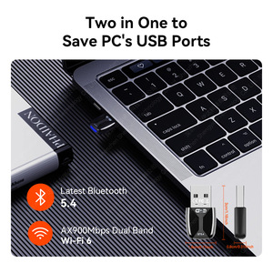 Treiberfreier USB Wi-Fi 6 BT5.4 Adapter 900Mbps Dual-Band 5GHz WiFi 6 802.11ax Externe Drahtlose Netzwerkkarte für Desktop und Laptop - Product Image 4