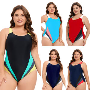 Nouveau maillot de bain sportif multicolore une pièce grande taille pour femme maillot de bain triangle dos nu conservateur - Product Image 1