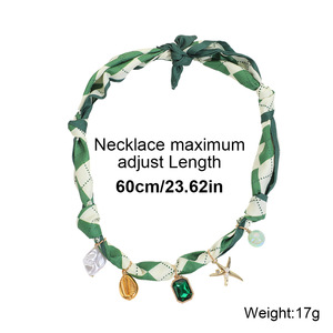 Haut de gamme bohème lumière luxe été foulard en soie collier perle pendentif transfrontalier à la mode chaîne de <span class=keywords><strong>cou</strong></span> - Product Image 6