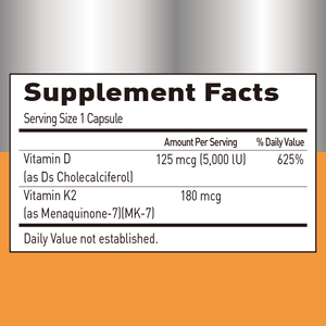 LIFEWORTH alta potencia huesos fuertes <span class=keywords><strong>Mega</strong></span> vitamina D3 K2 complejo cápsulas suplemento dietético - Product Image 2