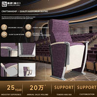 Chaise pliable en alliage d'aluminium à assise en rangée, avec tablette d'écriture, pour usage scolaire, théâtre, église, auditorium et conférences, directement de l'usine