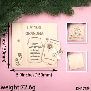 XCXCH1759 Meilleur <span class=keywords><strong>cadeau</strong></span> pour <span class=keywords><strong>grand</strong></span>-mère le jour <span class=keywords><strong>de</strong></span> la fête des mères Panneau en bois fait à la main «J'aime ma <span class=keywords><strong>grand</strong></span>-mère» - Product Image 2