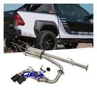 Système d'échappement HKS pour Hilux Revo AN110 2.4L 2GD/2.8L 1GD-FTV Turbo Center Twin en fibre de carbone et acier inoxydable poli miroir