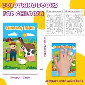 Coloring Books <b>Small</b> Art <b>Drawing</b> Book for Kids Children Farm Animals Mini Coloring Books Wholesale Custom Printing Farm Animals - Product Image 2