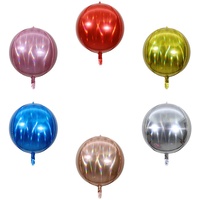 Ballon en aluminium circulaire 4D de 22 pouces, couleur éblouissante, décoration de mariage, ballon brillant, ballon en feuille d'aluminium arc-en-ciel