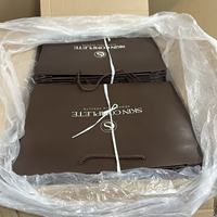 Sacs shopping en papier personnalisés de luxe avec grande poignée en ruban, impression couleur intégrale pour l'emballage de vêtements de mode féminine, de bougies et d'artisanat