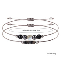 Ensemble de bracelets en pierres naturelles de conception originale, améthyste, œil de tigre, pierre de lune, cristal, bracelets pour couple - Cadeau pour le bureau/la carrière