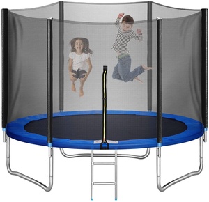 10FT Garden <strong>Trampoline</strong> <strong>with</strong> Safety Enclosure <strong>Net</strong>, Combo Bounce Jump Outdoor Fitness PVC Spring Cover Padding Kids <strong>Trampoline</strong> - Product Image 2