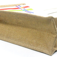 Sac à provisions en lin portable réutilisable blanc imprimé personnalisé, sac cadeau de plage, sac à main en Jute