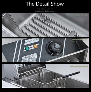 Commercial 12L <strong>Chip</strong> Frying Machine / New Restaurant Equipment Deep <strong>Fryer</strong> / Tornado Potato <strong>Chips</strong> KFC Chicken <strong>Fryer</strong> - Product Image 5