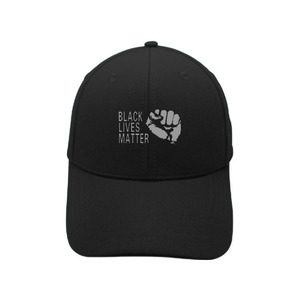 Logotipo personalizado impreso no puedo respirar de protesta Negro Vive materia al aire libre sombrero de béisbol - Product Image 3