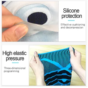Knitting Compression Knee Brace Sleeve With Spring Support And Silica Gel Pad