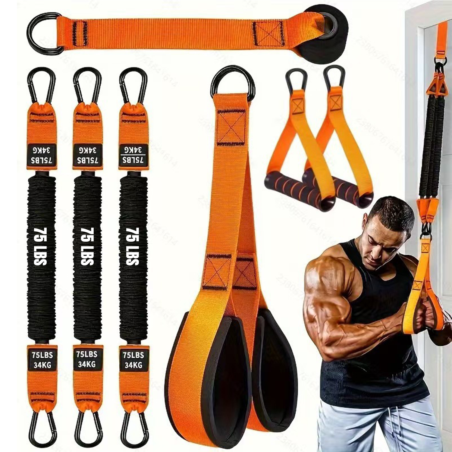 Naranja-225LB+anclaje de puerta+asas de espuma