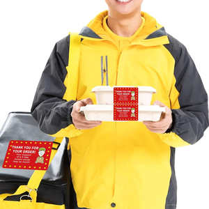 Print Tamper Proof Food Container Packaging Restaurant Takeaway Bag Box <strong>Security</strong> Seal Logo Sticker Roll <strong>Custom</strong> Takeout <strong>Label</strong> - Product Image 2