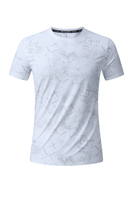 Kaos Olahraga Custom Pria Wanita Cepat Kering Polyester Spandex Stretch Lengan Pendek Gym Fitness Training Tee Grosir