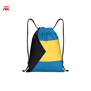 Sac à cordon à la mode avec drapeau national des Bahamas, idéal pour les supporters de football, sac à dos en polyester 34*42cm pour événements et Journée Nationale - Product Image 1