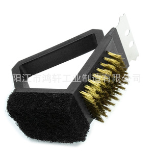 Brosse de nettoyage pour barbecue avec poils en fil de cuivre 15x10x10cm pour grille de barbecue et cuisson au barbecue - Product Image 2