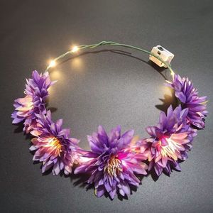 Guirlande de fleurs en gros, lumières LED de luxe pour l'extérieur, grande guirlande de fleurs pour enfants, femmes, couronne de fête, <span class=keywords><strong>mariage</strong></span>, <span class=keywords><strong>serre</strong></span>-tête de fleurs - Product Image 6