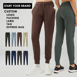 <span class=keywords><strong>Pantaloni</strong></span> della tuta a vita alta da <span class=keywords><strong>donna</strong></span> autunno inverno tinta unita elasticizzati in vita sportiva da corsa <span class=keywords><strong>pantaloni</strong></span> dritti larghi <span class=keywords><strong>con</strong></span> tasca - Product Image 5