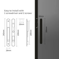 Serrure de porte coulissante intelligente Tuya avec empreinte digitale et Wi-Fi, quincaillerie de fenêtre à poussoir-tiroir avec clé, serrures numériques, dernier design