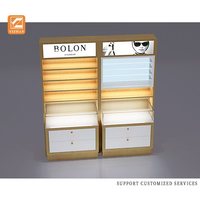 Options de taille de vitrine de lunettes optiques en métal MDF acrylique de conception personnalisée de luxe pour les lunettes de soleil, les magasins de bijoux et les centres commerciaux