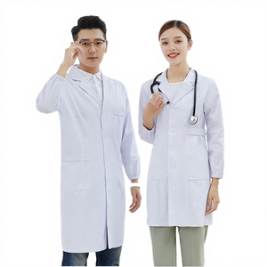 Blouse de laboratoire professionnelle unisexe à manches longues avec poignets élastiques et impression par transfert thermique, uniforme d'hôpital pour médecins - Product Image 4
