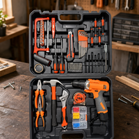 Ensemble d'outils électriques rechargeables Vokex de 112 pièces avec embouts, tournevis, marteau, pinces, clé pour la réparation à domicile