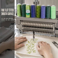 Fil à broder en coton 32S 2 brins 3000 yards 297 couleurs aspect plat pour broderie à la main et à la machine Vente en gros