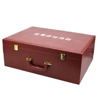 Fabricants personnalisé grande mallette marron stockage d'outils boîte à vin en cuir Pu boîte-cadeau en bois valise avec couvercle à charnière