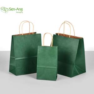 Sac en papier kraft écologique personnalisé en gros, 20 cm, blanc, impression flexo promotionnelle pour luminaire, vente en gros, SenAng05 - Product Image 2