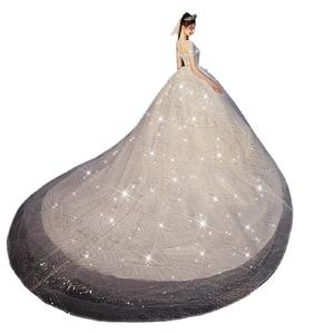 Elegant Women's Lace Long Wedding Dress Sweetheart Neckline Natural Waist Floor Length Plus Size Bridal Gown - Product Image 5