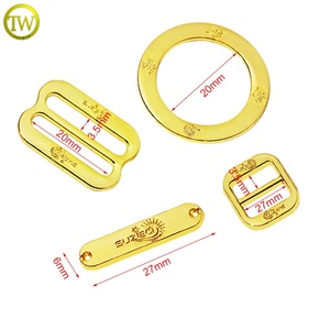 Nome personalizzato inciso Bikini Hardware placcato <span class=keywords><strong>oro</strong></span> costume da bagno anello rotondo regolabile Slider fibbie per <span class=keywords><strong>reggiseno</strong></span> - Product Image 2