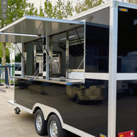 Remorque alimentaire remorquable en fibre de verre, aluminium et acier inoxydable, à double essieu tandem, compartiments isolés, résistante à la rouille, GPS, pour hot-dogs et bonbons