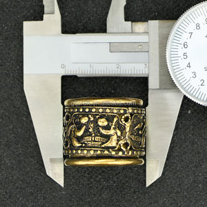 Bague en cuivre pur faite à la main de style antique CA140 pour hommes, période <span class=keywords><strong>Guangxu</strong></span> de la dynastie Qing - Product Image 5