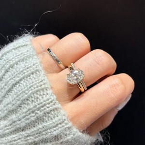 Anello di Fidanzamento Certificato IGI GIA in Oro Bianco 10K 14K 18K, Anello Nuziale con Diamante Solitario Ovale Coltivato in Laboratorio da 1CT 2CT 3CT 4CT - Product Image 4