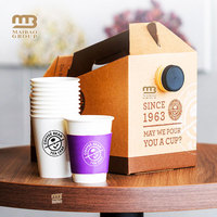 Feuille d'aluminium imprimée de taille personnalisée avec valve Sac à bavette pour café, lait, jus, vin dans une boîte cadeau en carton avec tasse à café en plastique