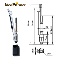 Kit Peningkatan Printer 3D Anycubic Kobra3 Nozzle Pemanas Keramik 0.4mm/1.75mm Sistem Pemanas Ekstruder Aksesoris Premium yang Diperkuat