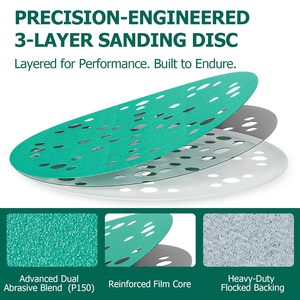 2000 disques abrasifs en film de 6 pouces, 49 trous, grain 240, en oxyde d'aluminium, disques de ponçage ronds pour ponceuses excentriques - Product Image 4